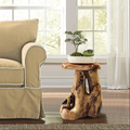 Zapweare Cedar Roots Flower Side Table for Living Room Bedroom