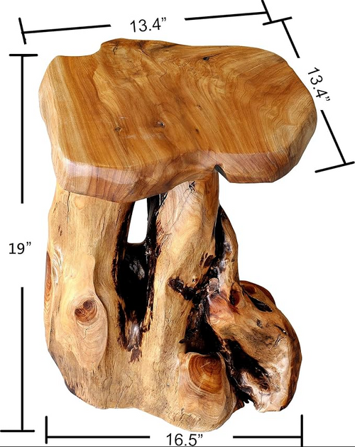 Zapweare Cedar Roots Flower Side Table for Living Room Bedroom